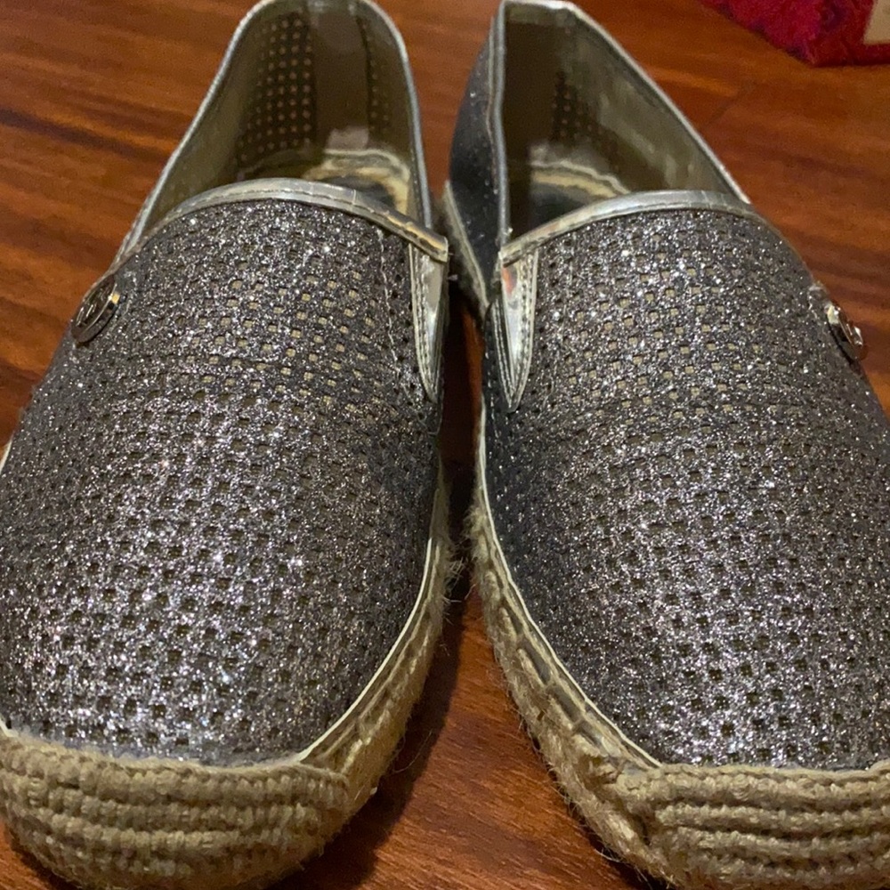 MK espadrilles silver with glitters